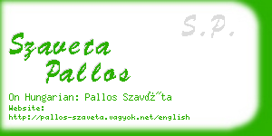 szaveta pallos business card